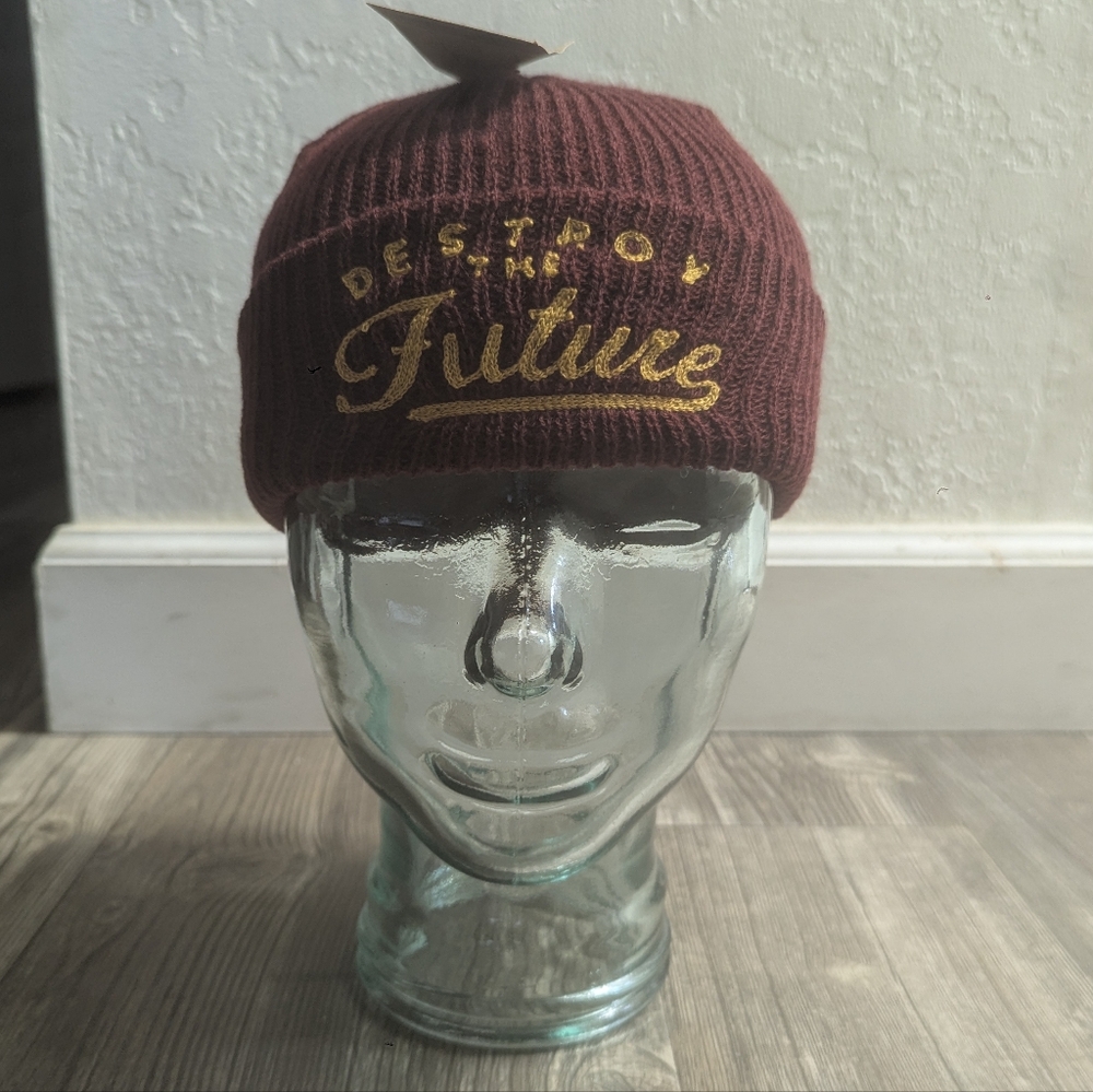Loser Machine Destroy The Future Knit Cuff Skull Beanie